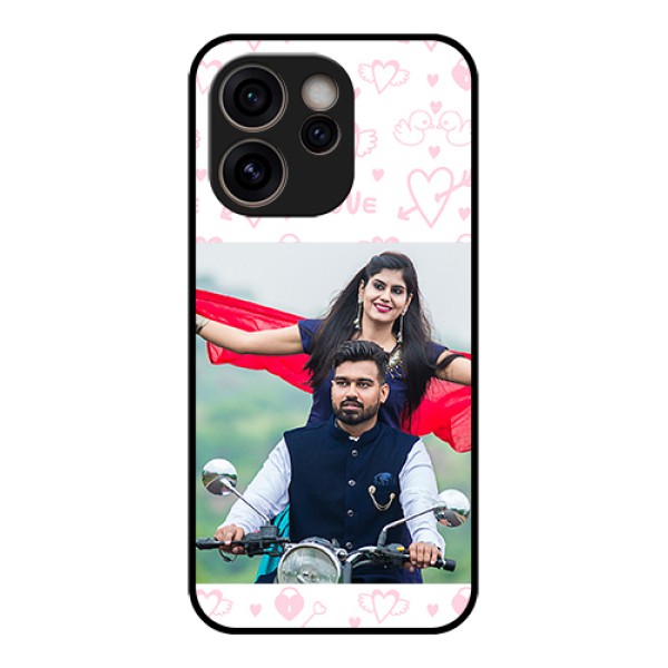 Oppo Reno 15C 5G Custom Glass Phone Case - Pink Flying Heart Design