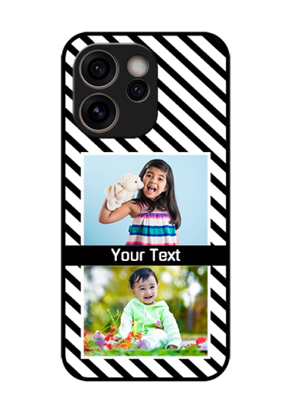 Oppo Reno 15C 5G Custom Glass Phone Case - Black And White Stripes Design