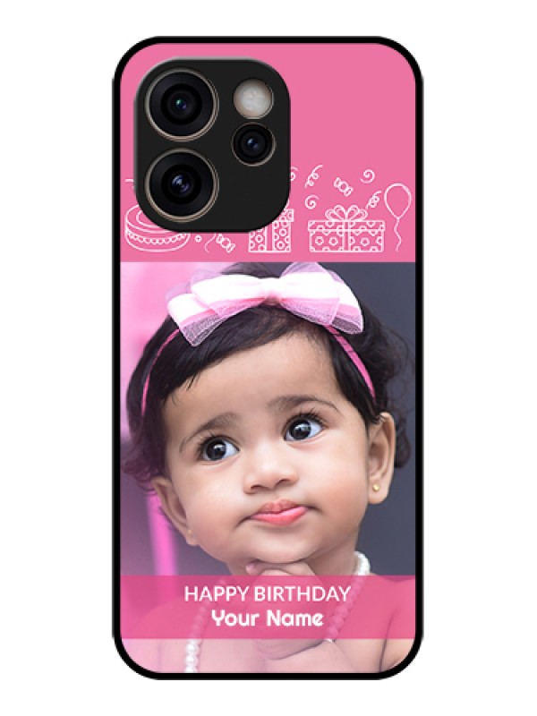 Custom Oppo Reno 15C 5G Custom Glass Phone Case - With Birthday Line Art Design