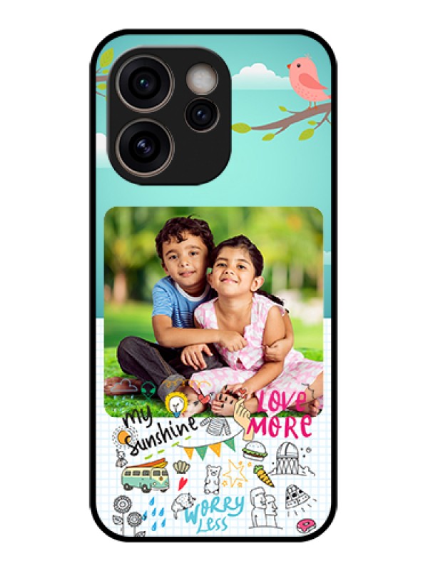 Custom Oppo Reno 15C 5G Custom Glass Phone Case - Doodle Love Design