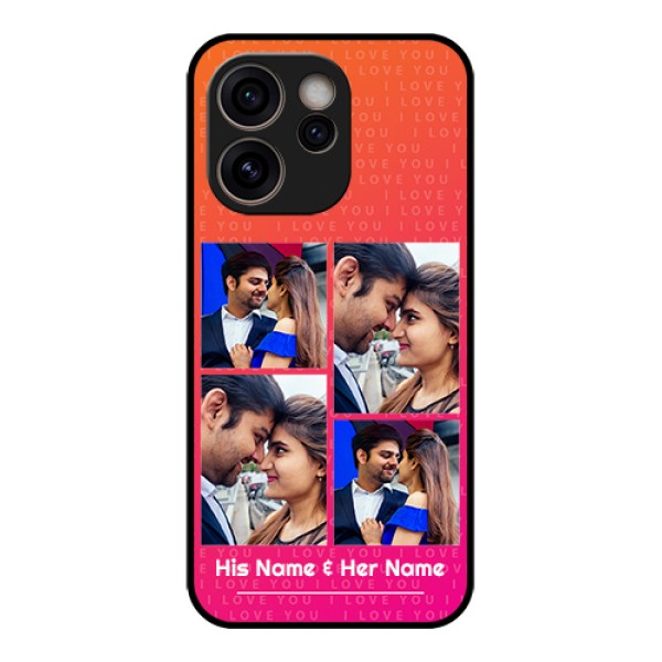 Oppo Reno 15C 5G Custom Glass Phone Case - I Love You Pink Design