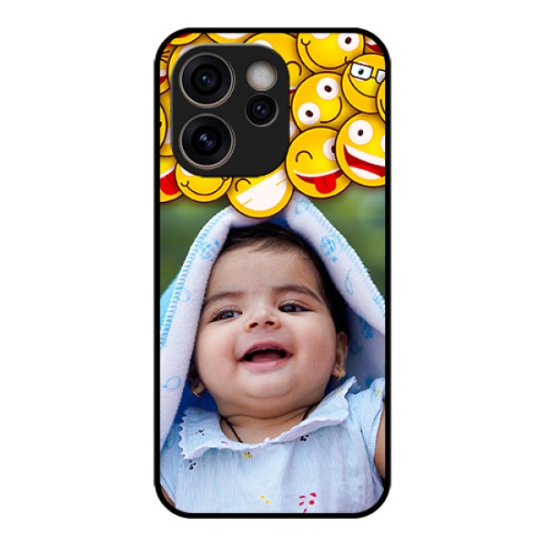 Oppo Reno 15C 5G Custom Glass Phone Case - With Smiley Emoji Design