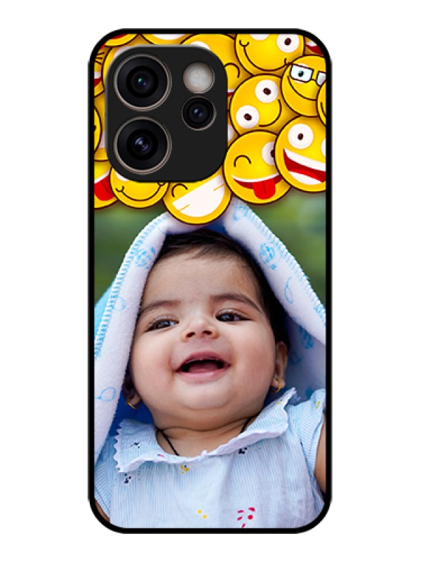 Custom Oppo Reno 15C 5G Custom Glass Phone Case - With Smiley Emoji Design