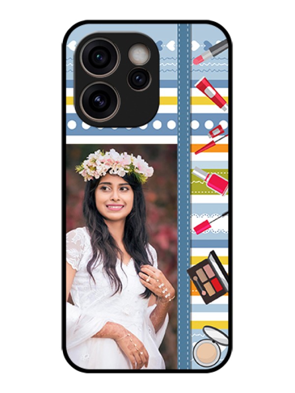 Custom Oppo Reno 15C 5G Custom Glass Phone Case - Makeup Icons Design