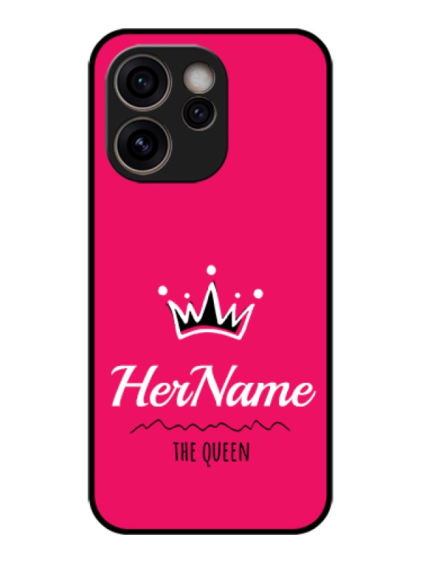 Custom Oppo Reno 15C 5G Custom Glass Phone Case - Queen With Name Design