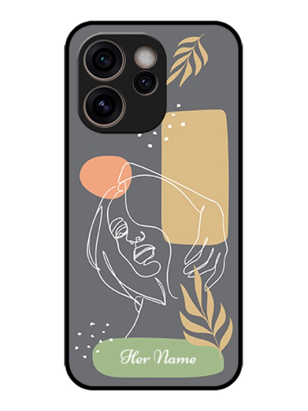 Custom Oppo Reno 15C 5G Custom Glass Phone Case - Gazing Woman Line Art Design