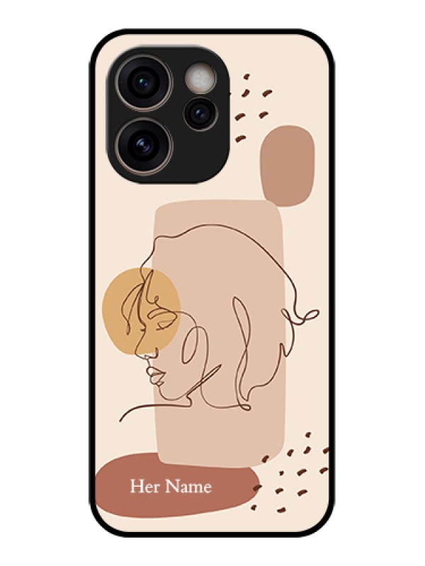 Custom Oppo Reno 15C 5G Custom Glass Phone Case - Calm Woman Line Art Design