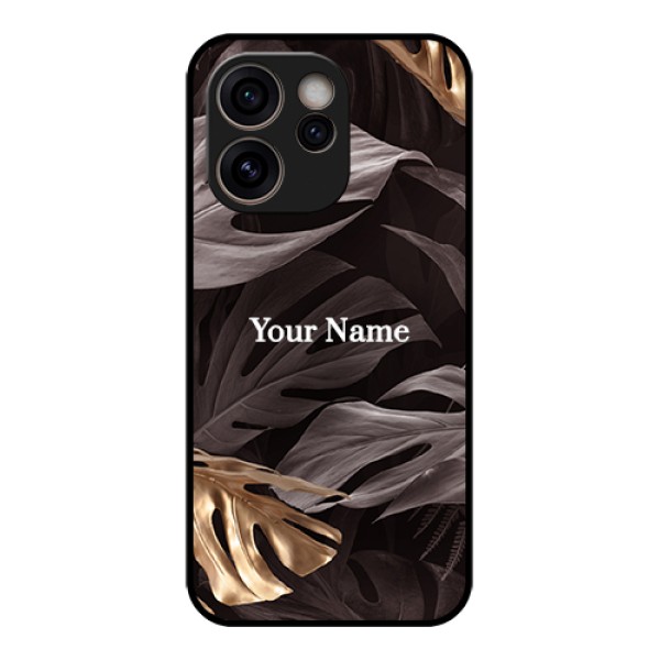 Oppo Reno 15C 5G Custom Glass Phone Case - Wild Leaves Digital Paint Design Oppo Reno 15C 5G Custom Glass Phone Case - Wild Leaves Digital Paint Design