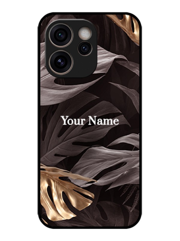 Custom Oppo Reno 15C 5G Custom Glass Phone Case - Wild Leaves Digital Paint Design