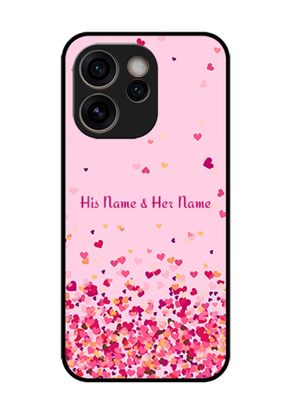Oppo Reno 15C 5G Custom Glass Phone Case - Floating Hearts Design