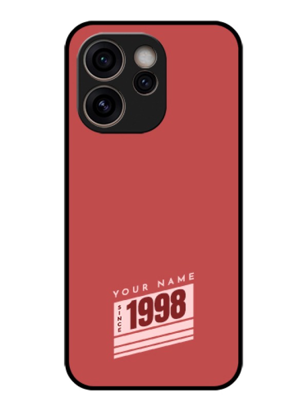 Custom Oppo Reno 15C 5G Custom Glass Phone Case - Red Custom Year Of Birth Design