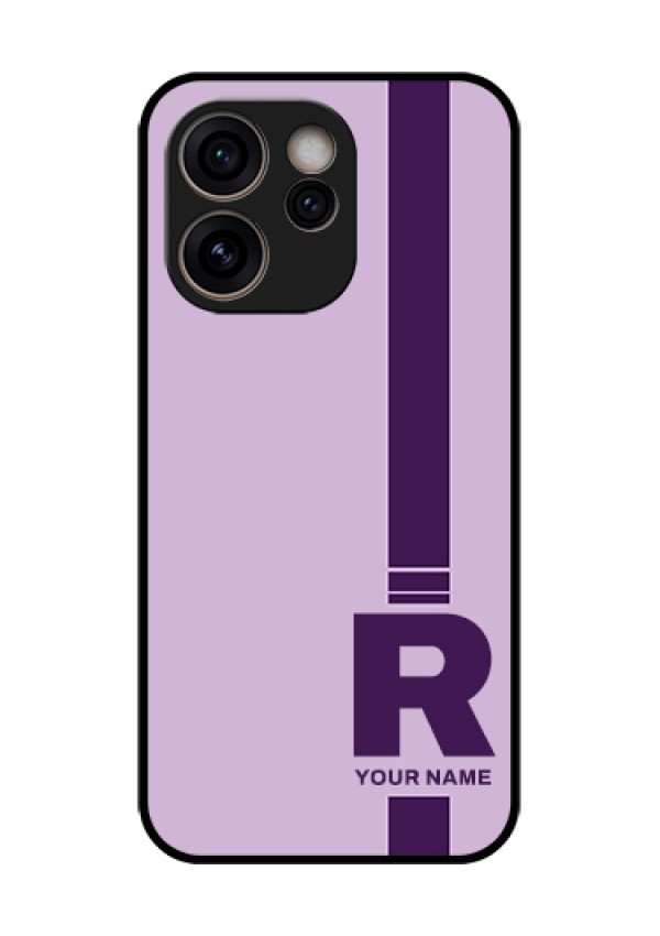 Oppo Reno 15C 5G Custom Glass Phone Case - Simple Dual Tone Stripe With Name Design