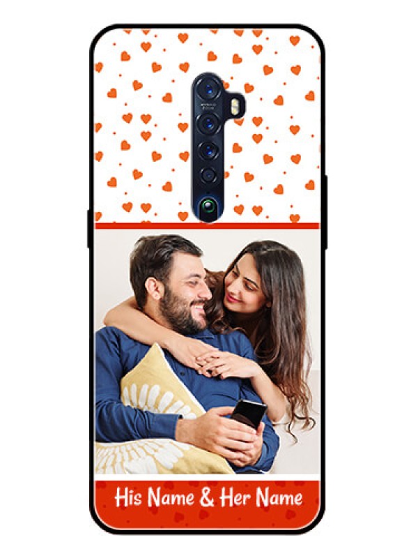Custom Reno 2 Custom Glass Phone Case  - Orange Love Symbol Design