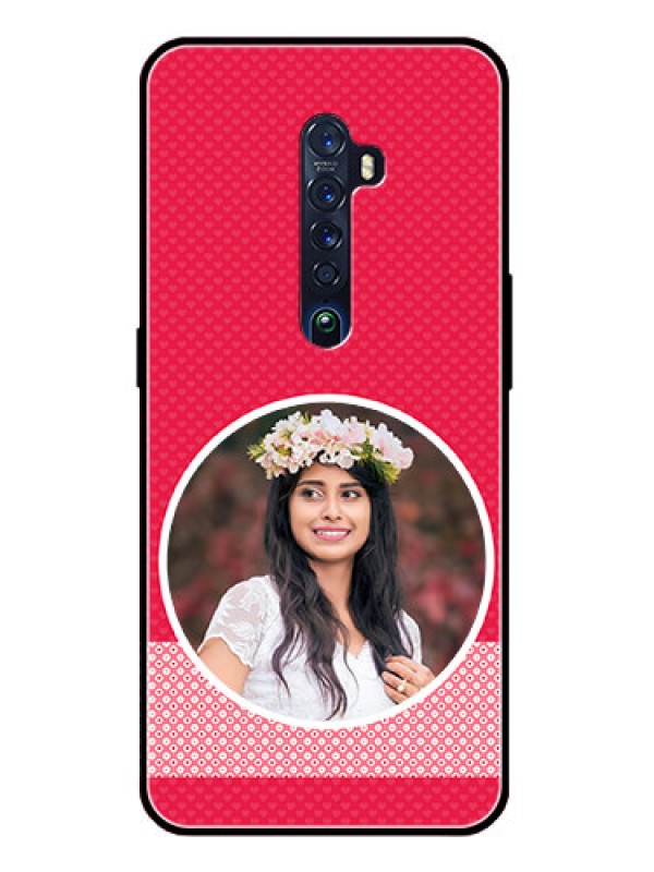 Custom Reno 2 Personalised Glass Phone Case  - Pink Pattern Design