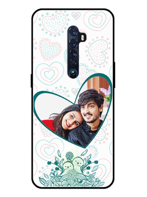 Custom Reno 2 Photo Printing on Glass Case  - Premium Couple Design