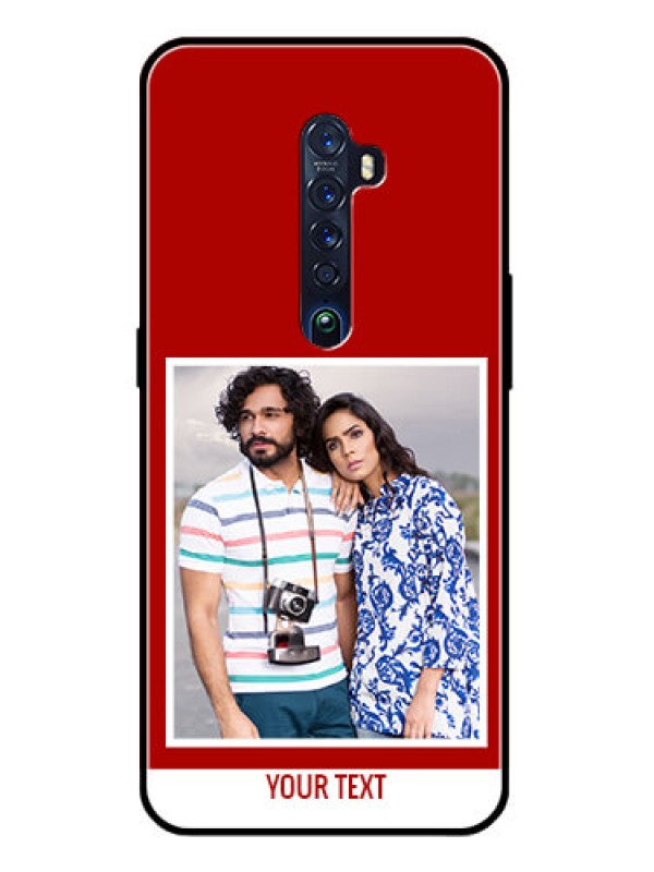 Custom Reno 2 Personalized Glass Phone Case  - Simple Red Color Design
