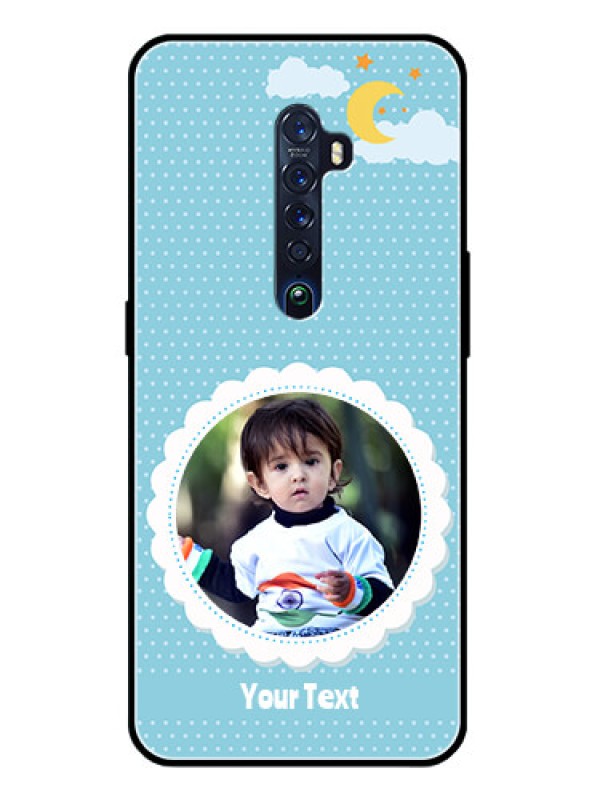 Custom Reno 2 Personalised Glass Phone Case  - Violet Pattern Design