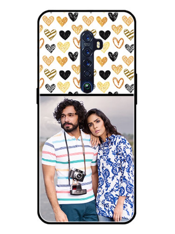 Custom Reno 2 Photo Printing on Glass Case  - Love Symbol Design