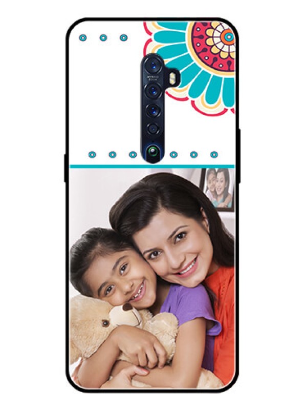 Custom Reno 2 Custom Glass Phone Case  - Flower Design