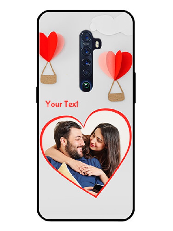 Custom Reno 2 Custom Glass Mobile Case  - Parachute Love Design