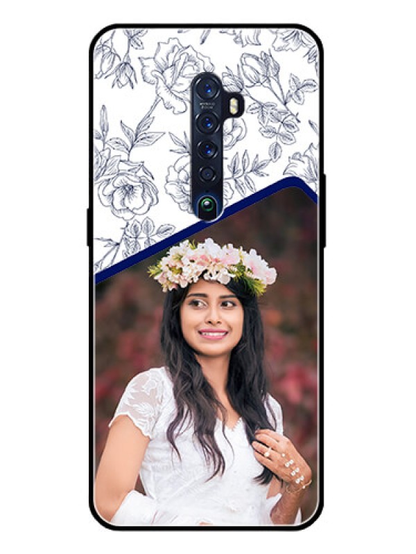 Custom Reno 2 Personalized Glass Phone Case  - Premium Floral Design