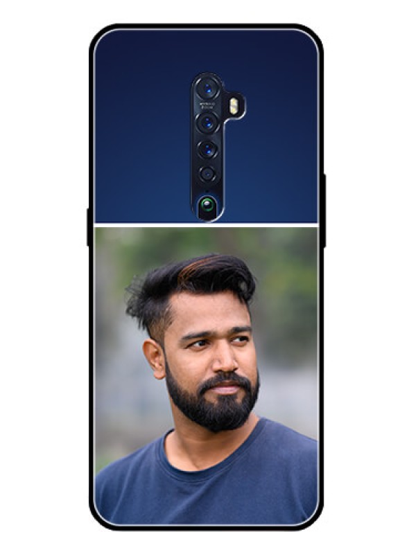 Custom Reno 2 Personalized Glass Phone Case  - Simple Royal Blue Design