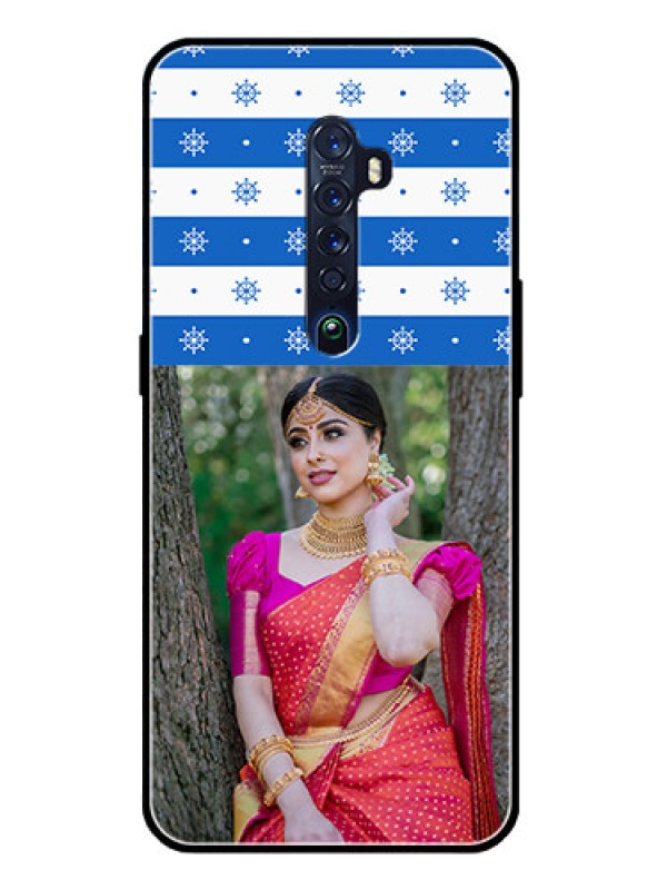 Custom Reno 2 Photo Printing on Glass Case  - Snow Pattern Design