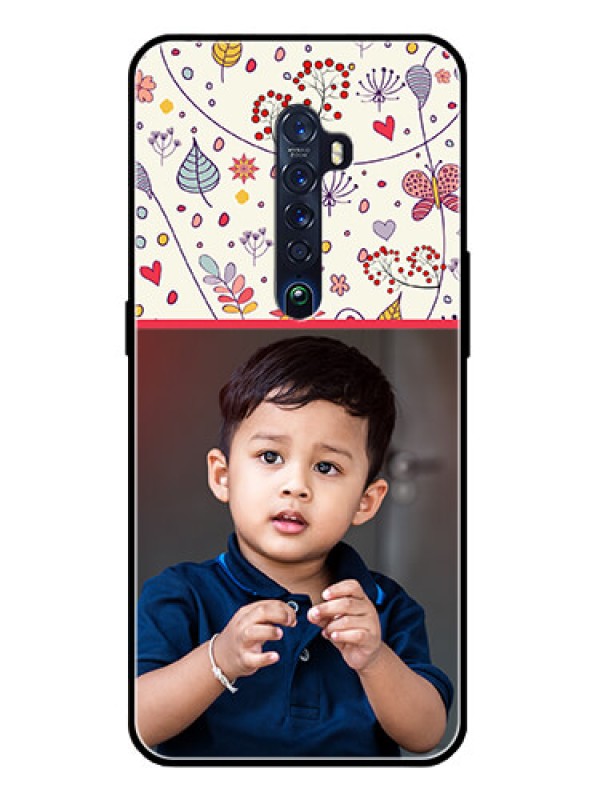 Custom Reno 2 Custom Glass Mobile Case  - Premium Floral Design