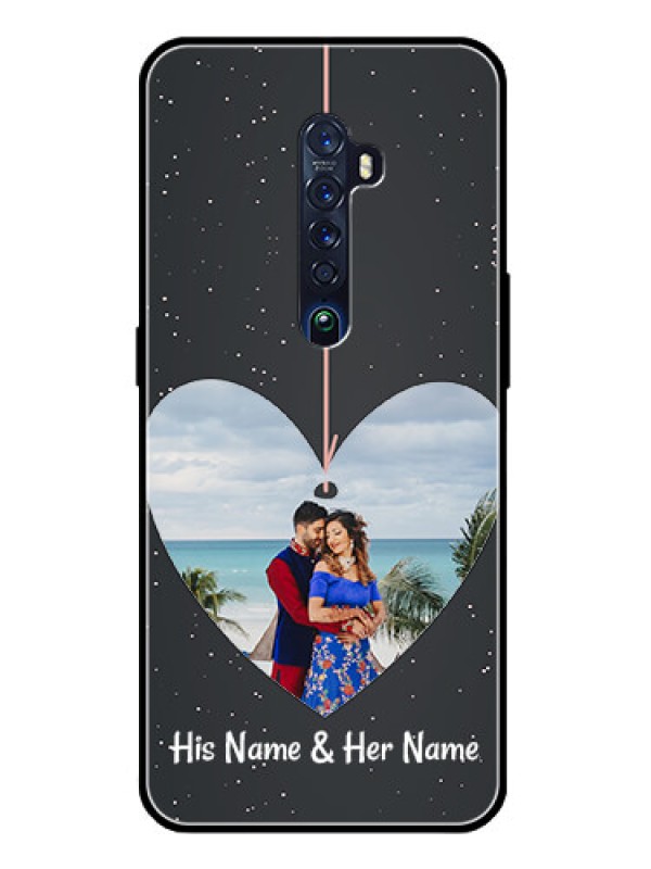 Custom Reno 2 Custom Glass Phone Case  - Hanging Heart Design