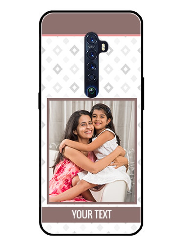 Custom Reno 2 Photo Printing on Glass Case  - Simple Diamond Design