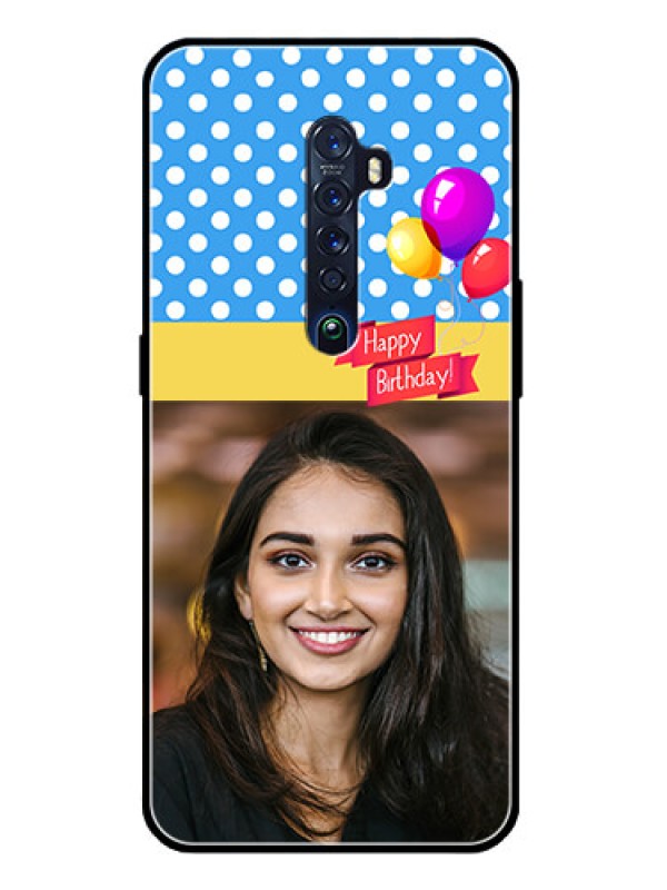 Custom Reno 2 Custom Glass Mobile Case  - Happy Birthday Design
