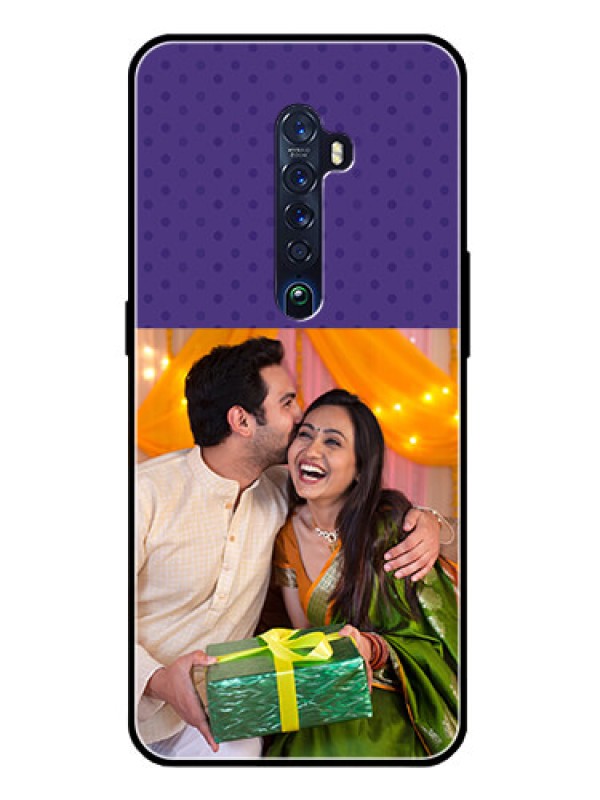 Custom Reno 2 Personalized Glass Phone Case  - Violet Pattern Design