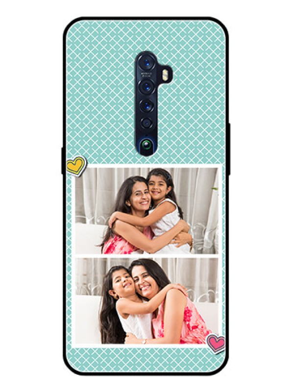 Custom Reno 2 Custom Glass Phone Case  - 2 Image Holder with Pattern Design