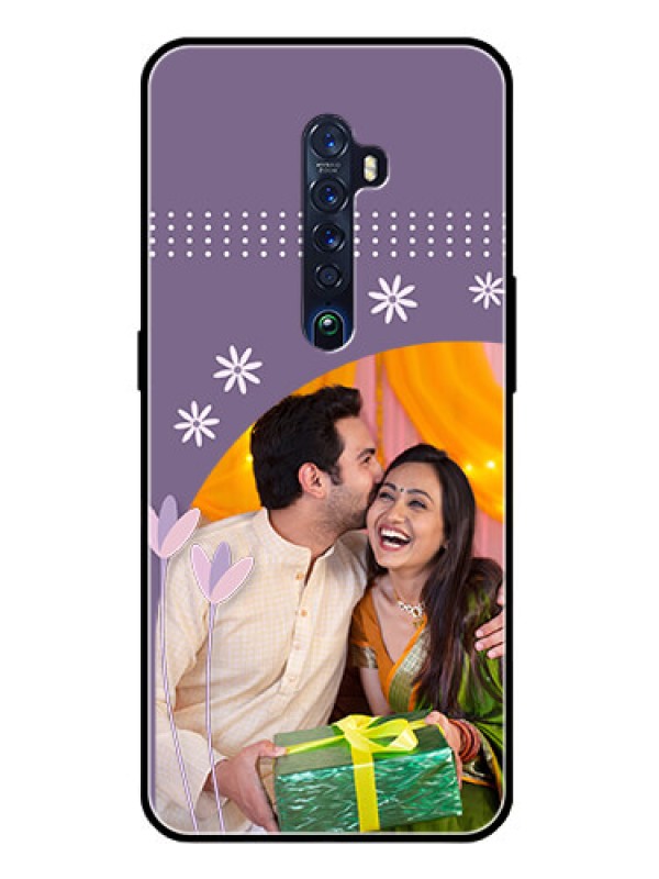 Custom Reno 2 Custom Glass Mobile Case  - Lavender flowers design 