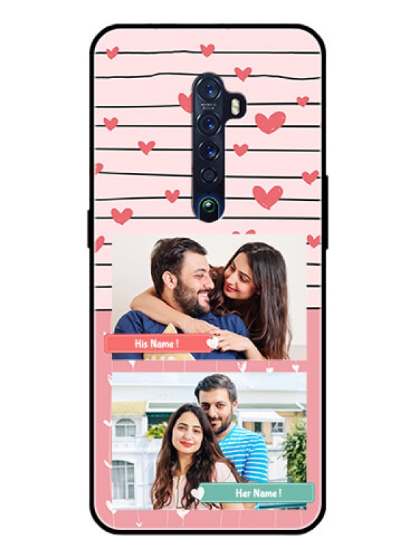 Custom Reno 2 Custom Glass Mobile Case  - Photo with Heart Design