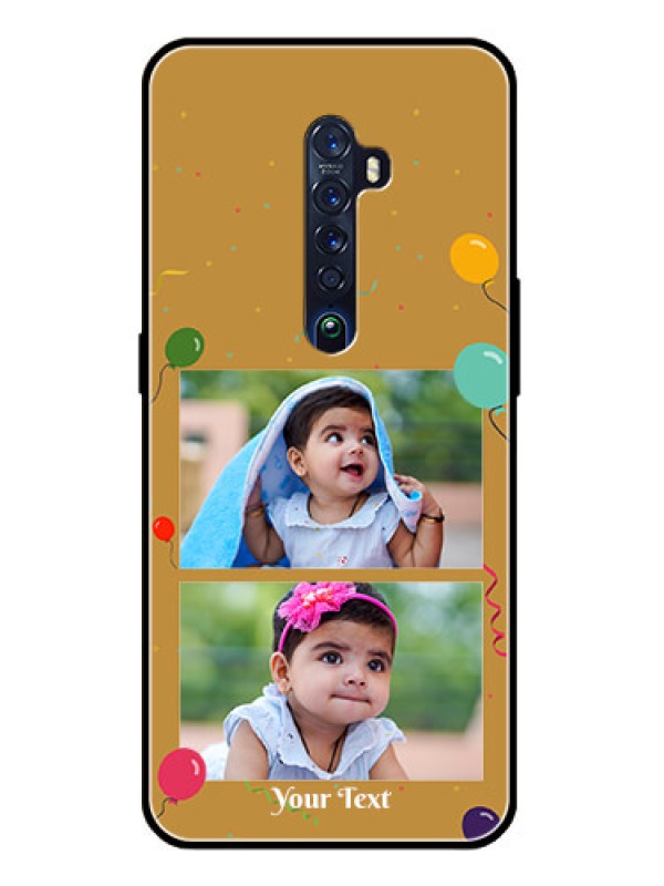 Custom Reno 2 Personalized Glass Phone Case  - Image Holder with Birthday Celebrations Design