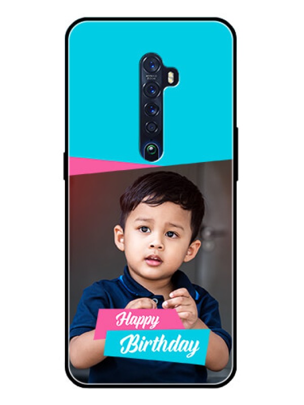 Custom Reno 2 Personalized Glass Phone Case  - Image Holder with 2 Color Design