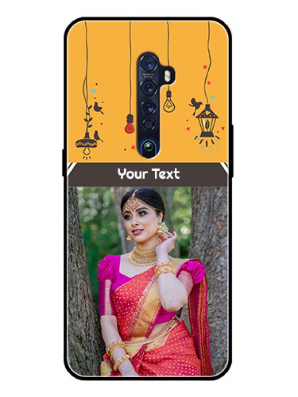 Custom Reno 2 Custom Glass Mobile Case  - with Family Picture and Icons 