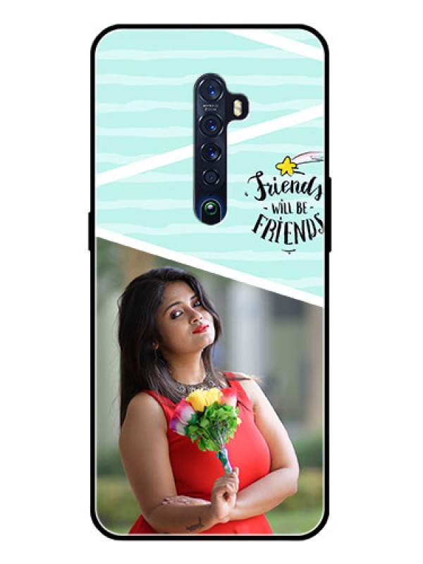 Custom Reno 2 Custom Glass Phone Case  - Friends Picture Icon Design