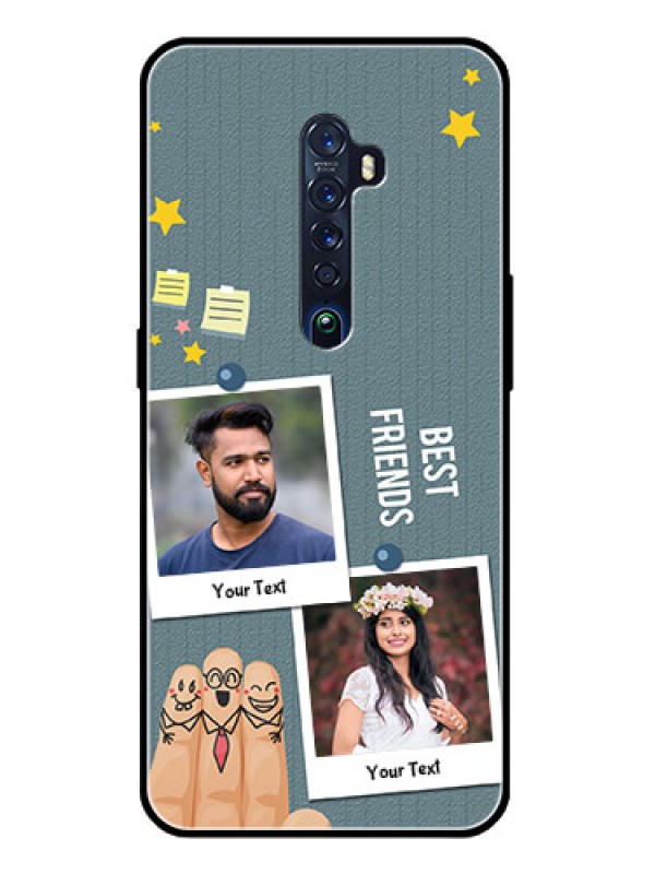 Custom Reno 2 Personalized Glass Phone Case  - Sticky Frames and Friendship Design