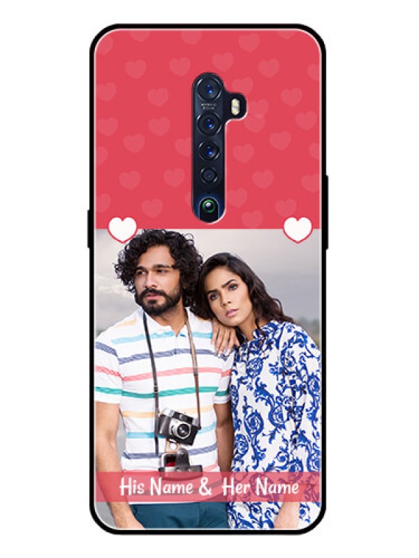 Custom Reno 2 Photo Printing on Glass Case  - Simple Love Design