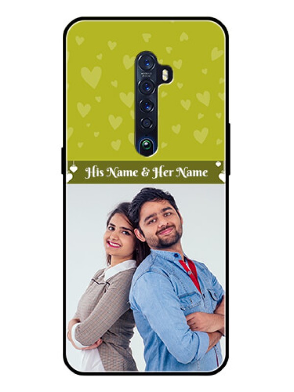 Custom Reno 2 Custom Glass Phone Case  - You & Me Heart Design