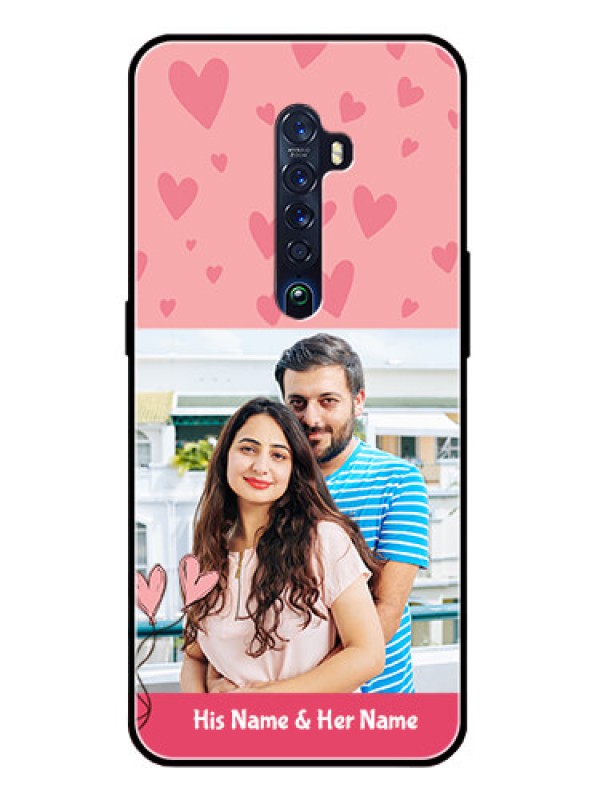 Custom Reno 2 Personalized Glass Phone Case  - Love Design Peach Color