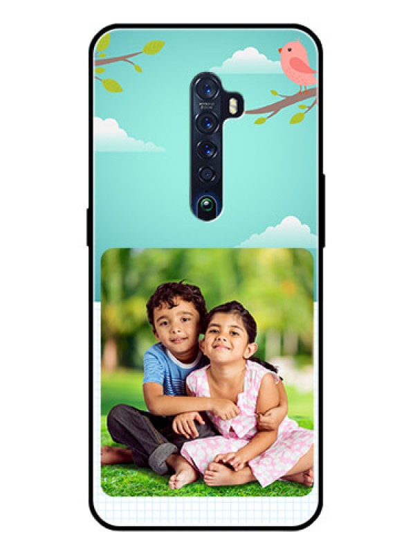 Custom Reno 2 Photo Printing on Glass Case  - Doodle love Design