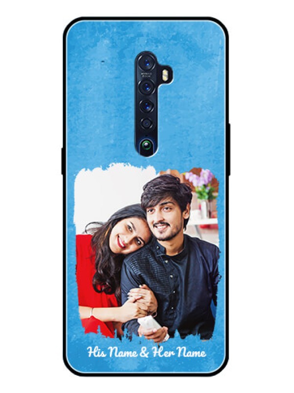 Custom Oppo Reno 2 Custom Glass Phone Case - Blue Color Vintage Design