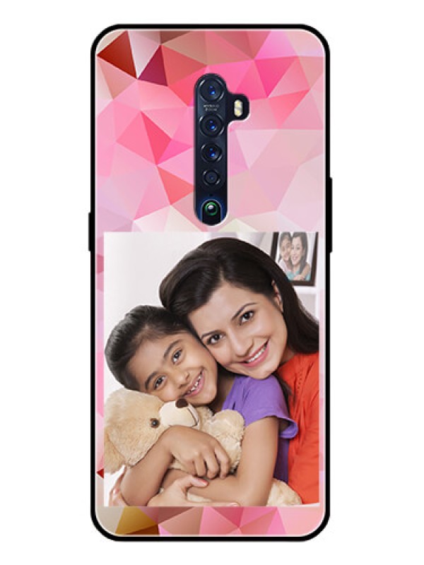 Custom Reno 2 Photo Printing on Glass Case  - Abstract Triangle Design