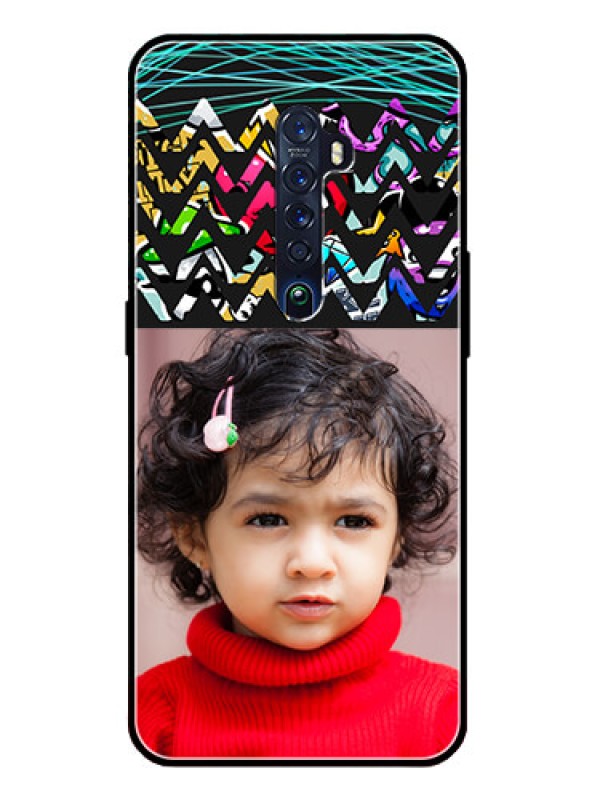 Custom Reno 2 Personalized Glass Phone Case  - Neon Abstract Design