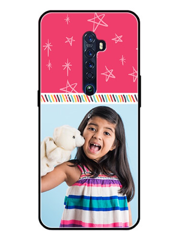 Custom Reno 2 Personalized Glass Phone Case  - Line art design