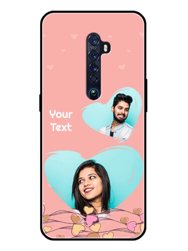 Custom Reno 2 Custom Glass Mobile Case  - Love Doodle Design
