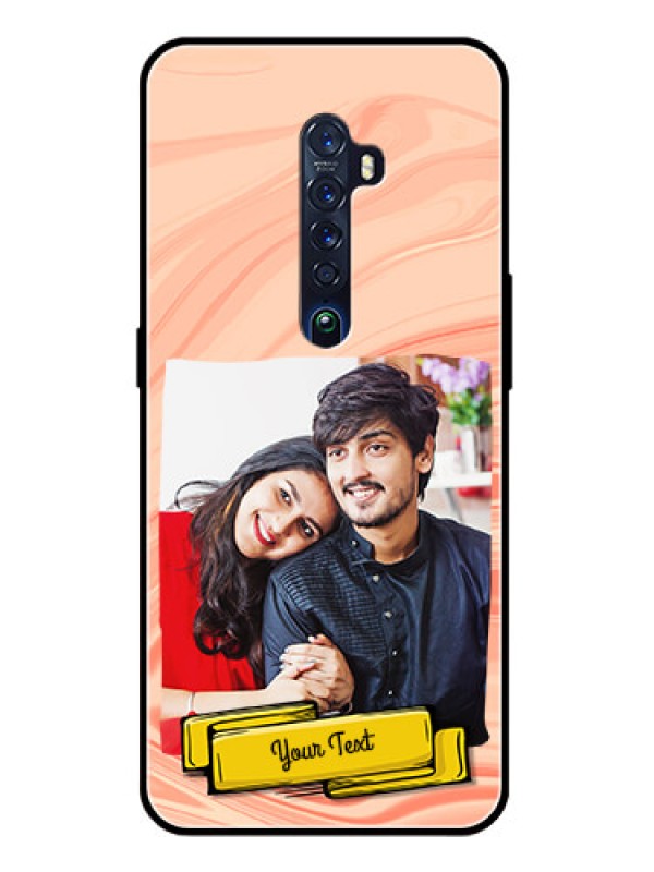 Custom Reno 2 Personalized Glass Phone Case  - Marble Texture Design